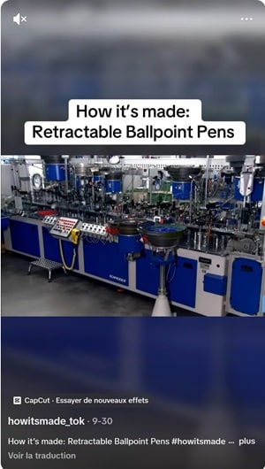Fabrication de A à Z d'un stylo à encre en plastique.